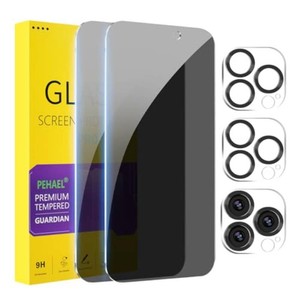 PEHAEL for iPhone 15 Pro Max Privacy Screen ProtectorCamera Lens Protector