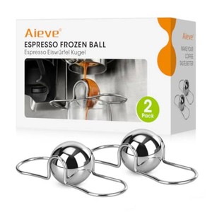 AIEVE 2 Pack Espresso Cooling Ball, Stainless Steel Espresso Accessories