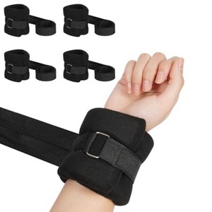 2Pcs Medical Restraints Patient Hospital Bed, Black