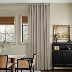 $84 TWODRAPES Burlywood Birch Linen Pinch Pleated Curtains 126 Inches Long