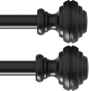 $38 Curtain Rods for Windows 66-120 inch,34 inch Heavy Duty Adjustable Decorative Curtain Rod with Modern Finials,2 Pack Window Rods for Bedroom, Living Room,Patio and Kitchen