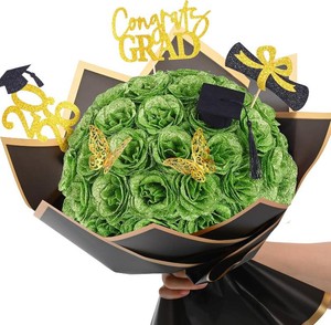 $32 Waipfaru 2026 Graduation Gifts, Glitter Roses Bouquet, Graduation Gift for Her, DIY Fake Flowers Bouquet with Stand-Up Signs, 36 Green Roses, for High SchoolCollegeMiddle School Grads