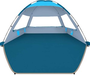 $130 COMMOUDS Beach Tent Sun Shelter for 3468 Person, UPF 50 UV Protection Beach Shade Canopy Tent, Lightweight, Easy Set Up and Carry