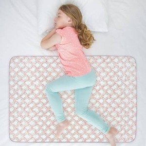 $35 Organic Incontinence Pads for Kids & Toddlers - 5 Layer Waterproof Protectors for Overnight Bed Wetting - Reusable & Washable Pee Pads - Fits Twin to Full Size Beds - 34 x 52 Rainbow