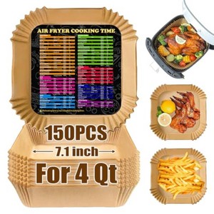 Air Fryer Liners 4QT for Chefman Air Fryer, Airfryer Liners Disposable 7.1 Inch Air Fryer Paper Liners for Instant Pot Vortex Plus 4QT Air Fryers, 150PCS