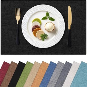 $21 Homaxy Cloths Placemats for Dining Table Set of 4, 13 x 19, Black