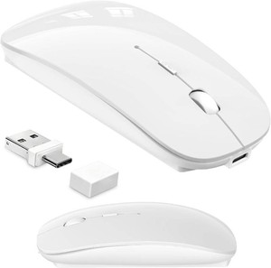 $20 Wireless Mouse for MacBook AirPro & iPad, Anti-Sleep Activity Mode,White