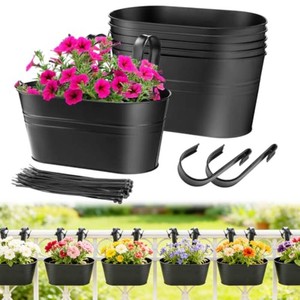 $34 MADHOLLY Railing Planter with Drainage Holes, 6Pcs