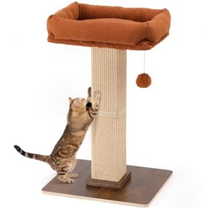 $50 FUKUMARU Retro-Style Cat Scratching Post with Perch for Indoor Adult Cats