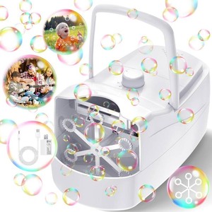 $30 Bubble Machine for Kids, Bubble Blower for Parties and Weddings (White)