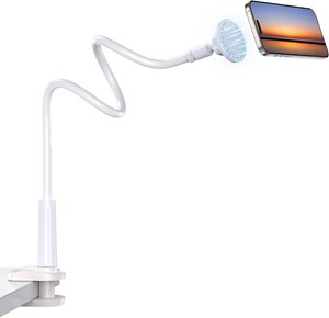 $26 Magnetic Gooseneck Phone Holder Mount for iPhone 171615141312 - Magnetic Stand Tabletop Clamp 360 Rotation Adjustable for OfficeHome Compatible with iPhone 17 16 15 14 13 12 Mini Plus Pro Max