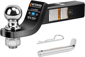 $26 METOWARE Trailer Hitch Ball Mount 2 Drop Fits 2 Receiver, 6000Lbs GTW