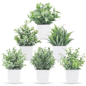 Der Rose 6 Pack Fake Plants Small Artificial Plants for Home Classroom