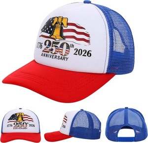 250th Anniversary Patriotic Trucker Hats Adjustable Mesh Baseball Caps for 4th of July Memorial Day