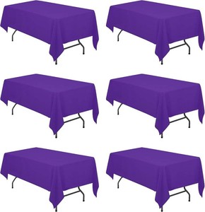 $39 BRILLMAX 6 Pack Purple Tablecloths 60x102 Inch for 6ft Rectangle Tables