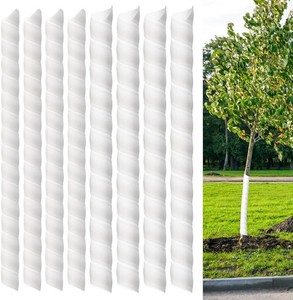 $29 468 Pcs Tree Trunk Protector-2 Size Plastic Spiral Tree Guard Tree Trunk Protector Wrap Tree Bark Protector Tube Tree Wraps to Protect Bark Tree Saplings from Deer Cats Rodents Rabbit Mowers (White)