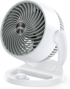 $45 DREO Fan for Bedroom, 12 Inches, 70ft Powerful Airflow, 25db Quiet Table Air Circulator Fans for Dorm Room, 120  Adjustable Tilt, 3 Speeds, Desktop Fan for Home, Office, Kitchen