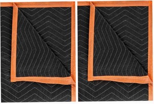 $27 Large Moving Blankets 80  72in Heavy Duty Packing Blankets for Furniture Moving Shipping Wrapping Quilted Furniture Pads for Moving, Padded Mover Blankets (Black) 2pack