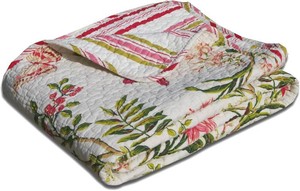 $34 Greenland Home Butterflies 100% Cotton Quilted Botanical Throw Blanket