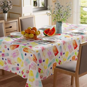 $21 XCHI Summer Colorful Popsicle Rectangle Tablecloth Decorations 60x120 Inch