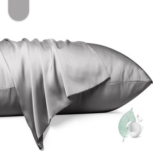 $35 100% Mulberry Silk Pillowcase 2 Pack,King Size Silk Pillow Cases for Hair and Skin,Silky Smooth Bed Pillow Cover with Hidden Zipper,Natural Silk Pillow Case Set of 2 (Gray, King 20X36)
