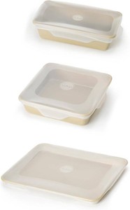 $24 W&P Reusable Silicone Stretch Lid, Set of 3   Casserole (9x13), Brownie (8x8), Loaf (5 x 9), Dishwasher Safe, Freezer Safe, LFGBPremium Materials, Microwave Safe, Clear