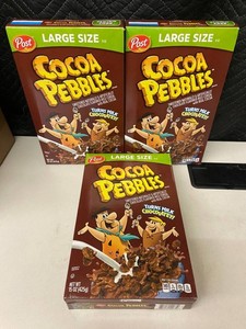 Post Cocoa Pebbles Large-Size Cereal 15 Oz (Lot of 3)