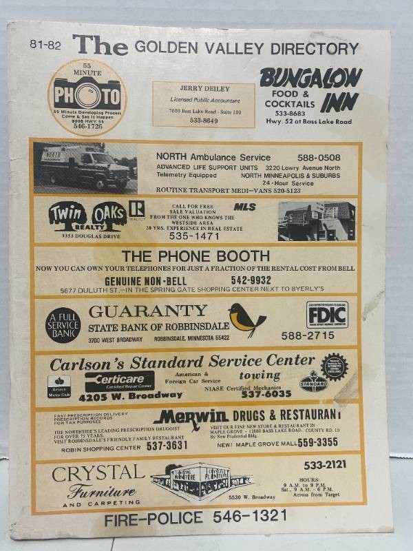 Vintage The Golden Valley Directory Golden Valley MN