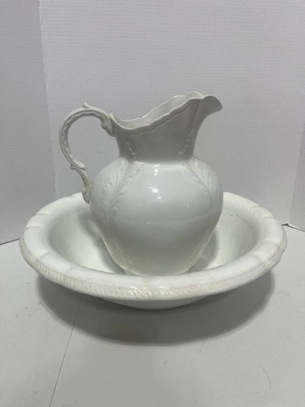 Dresden Porcelain German Bowl and Pitcher Hairline