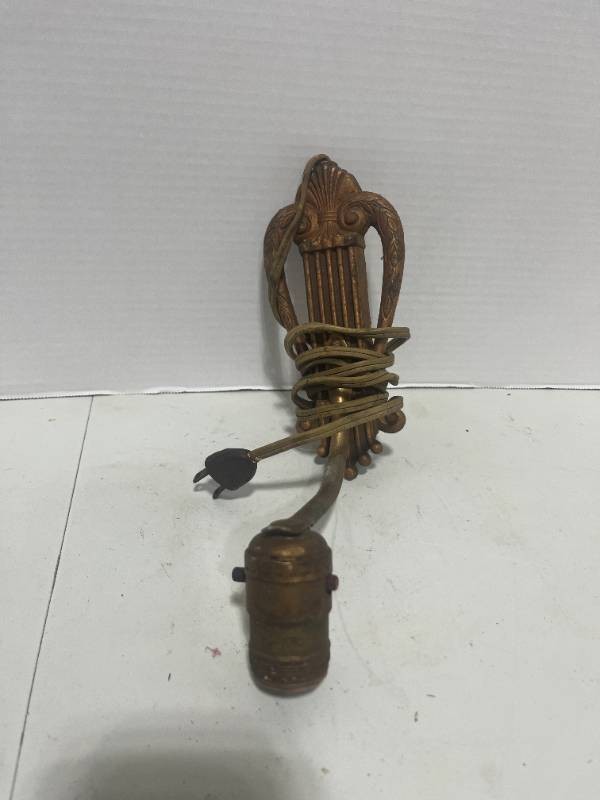 Vintage Metal Wall Sconce Art Deco Style