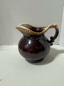 Vintage Brown White McCoy Pitcher