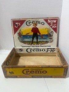 1930s Wooden Certified Cremo Cigar Box