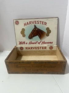 Vintage Wooden Harvester CCC Cigar Box