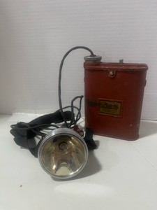 Vintage 1930s Justrite Headlamp and Battery Pack