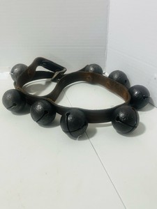 Wonderful Set of Antique Sleigh Bells on Leather Strap