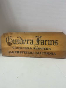 Vintage Guidera Farms Growers and Shippers Bakersfield CA Crate Panel