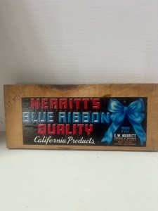 Vintage Merritts Brand Blue Ribbon Quality California Products Crate Panel