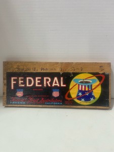 Vintage Federal Brand Fruit Distributors Crate Panel (2)