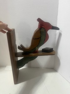 Handmade Woodpecker Decoration with Hanging Feeder
