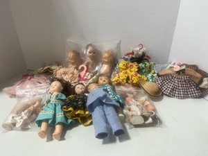 Lot of Vintage Dolls, Porcelain Doll Parts, Vintage Dresses, Hats, Accessories