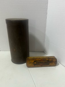 Vintage KC Baking Powder Tin and Dunlop Report Outfit Tin