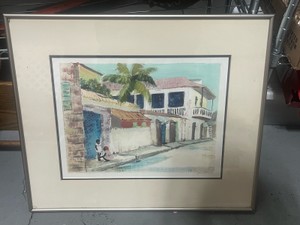 Vintage Framed Watercolor 21 x 18