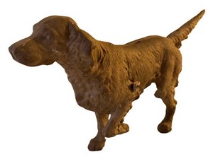 LR - Vintage Metal Hunting Dog Bank