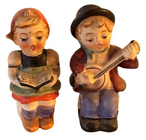 LR - Two Vintage Figural Musician Salt & Pepper Shakers