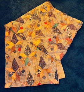 LR - Vintage Patchwork Quilt - Tied Floral Paisley Textile