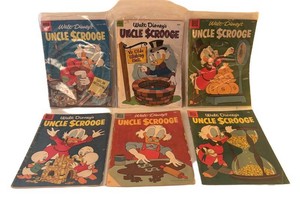 RCB - Six Vintage Uncle Scrooge Comic Books