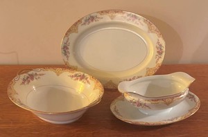 HC - Noritake China Platter, Bowl & Gravy Boat