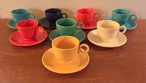HC - Set of 8 Fiesta Ware Cups & Saucers