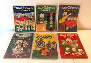 RCB - Six Vintage Walt Disneys Comics & Stories Books