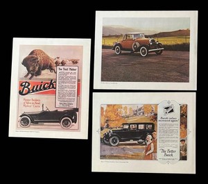 MB - Three Buick Automotive Unframed Advertisement Prints
